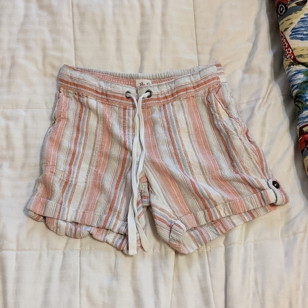 Linen Blend Per SE elastic waist shorts size Small